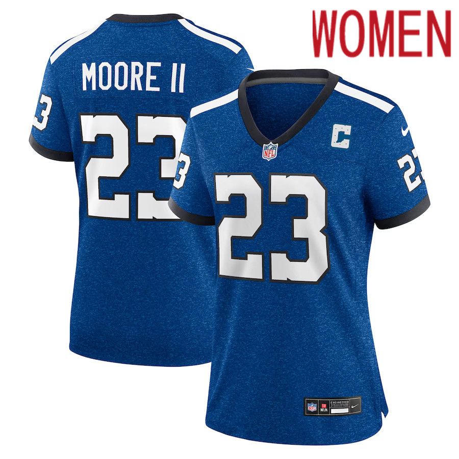Women Indianapolis Colts #23 Kenny Moore II Nike Royal Indiana Nights Alternate Game NFL Jersey->women nfl jersey->Women Jersey
